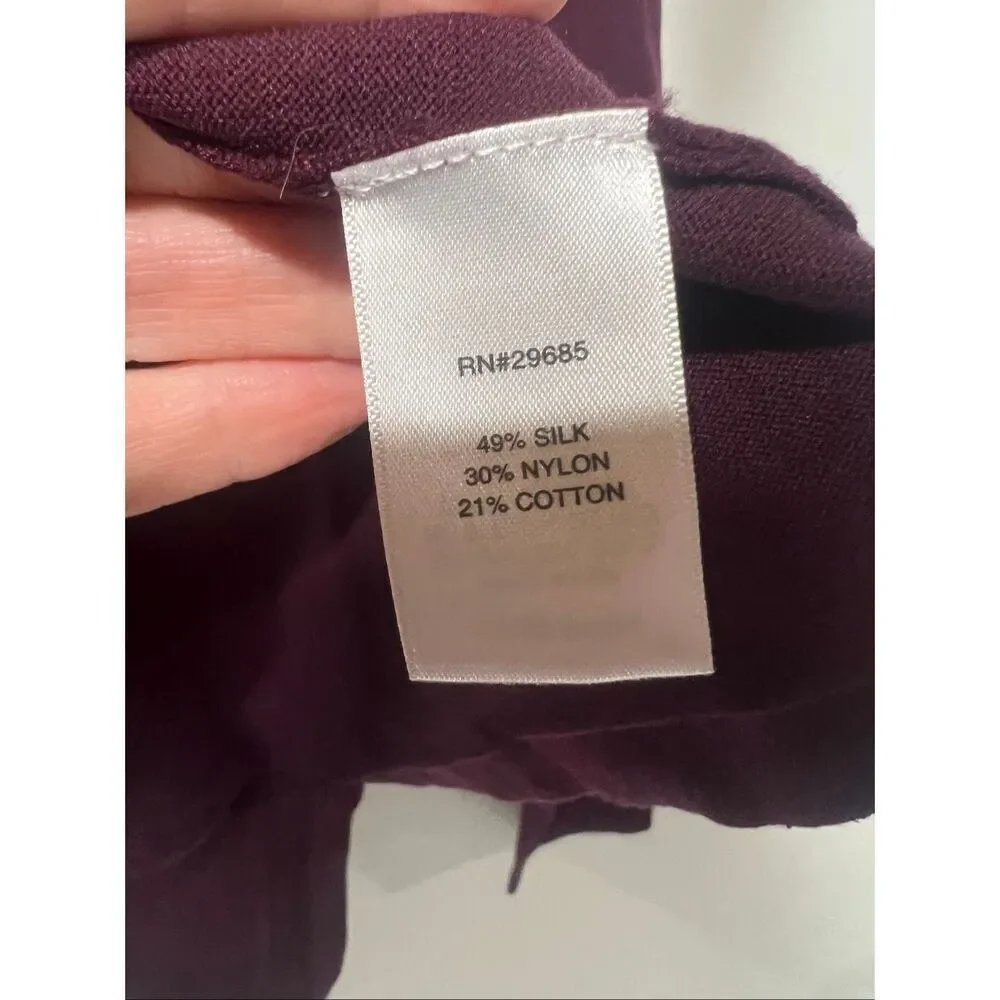 Pendleton Burgundy Mock Neck Sweater Women's Sz XL Silk Blend Exc Cond